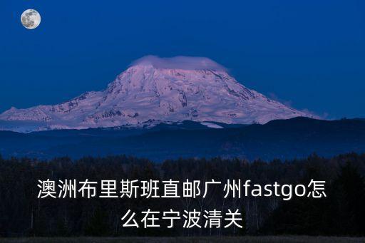 澳洲布里斯班直郵廣州fastgo怎么在寧波清關