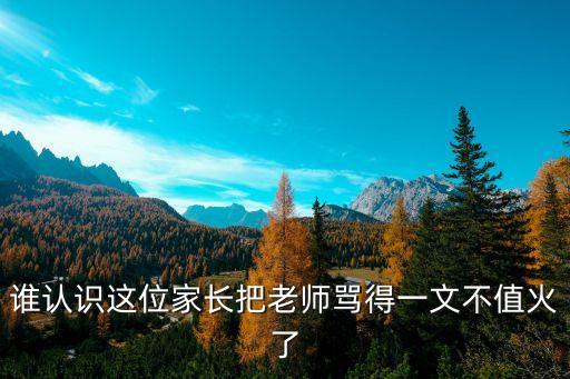 誰認識這位家長把老師罵得一文不值火了