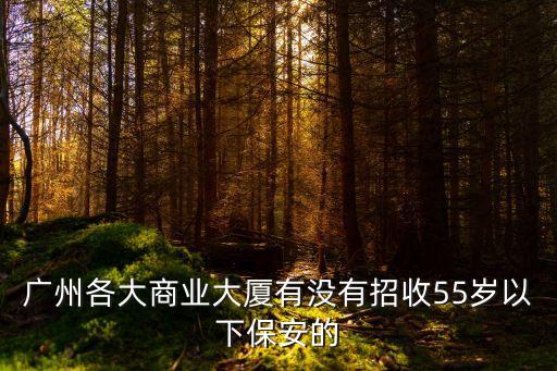 廣州各大商業大廈有沒有招收55歲以下保安的