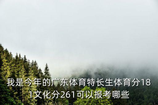 我是今年的廣東體育特長生體育分181文化分261可以報考哪些