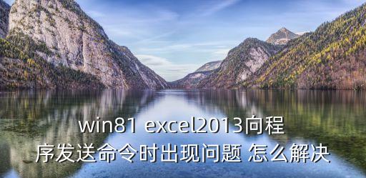 win81 excel2013向程序發送命令時出現問題 怎么解決