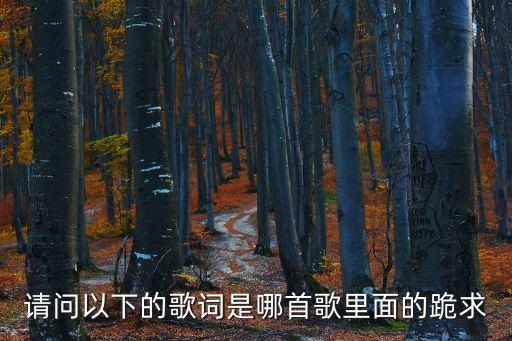 縱情忘愛，請問以下的歌詞是哪首歌里面的跪求