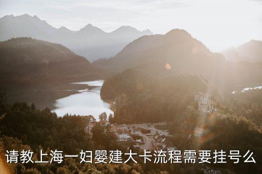 請教上海一婦嬰建大卡流程需要掛號么