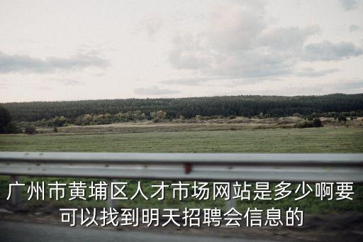 廣州市黃埔區人才市場網站是多少啊要可以找到明天招聘會信息的
