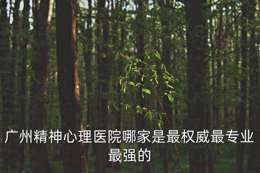 廣州嬌權威的精神心理科，廣州較好的精神心理治療醫院有哪些
