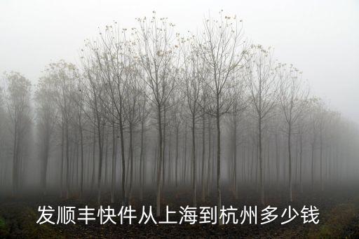 發順豐快件從上海到杭州多少錢