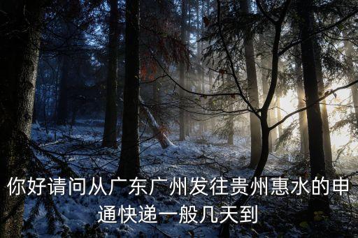 你好請問從廣東廣州發往貴州惠水的申通快遞一般幾天到