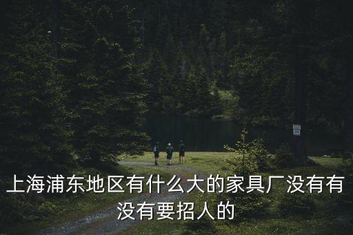 上海浦東地區(qū)有什么大的家具廠沒(méi)有有沒(méi)有要招人的