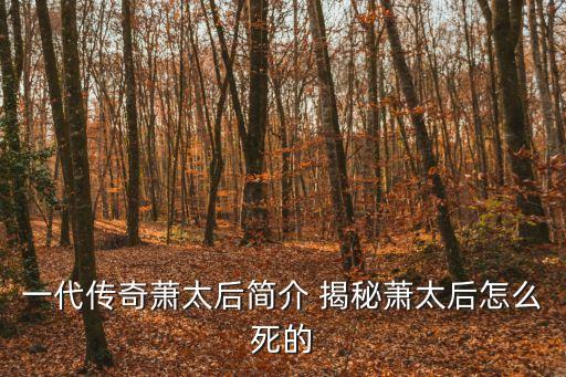 一代傳奇蕭太后簡介 揭秘蕭太后怎么死的