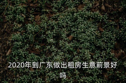 2020年到廣東做出租房生意前景好嗎