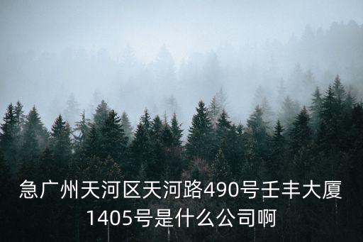 廣州創宏醫療投資中心，急廣州天河區天河路490號壬豐大廈1405號是什么公司啊
