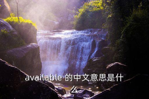 available 的中文意思是什么