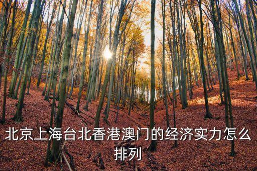 北京上海臺北香港澳門的經濟實力怎么排列