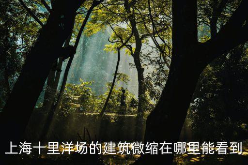 上海十里洋場的建筑微縮在哪里能看到