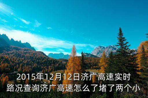 2015年12月12日濟(jì)廣高速實(shí)時(shí)路況查詢(xún)濟(jì)廣高速怎么了堵了兩個(gè)小