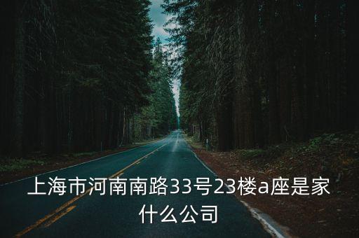 上海市河南南路33號(hào)23樓a座是家什么公司