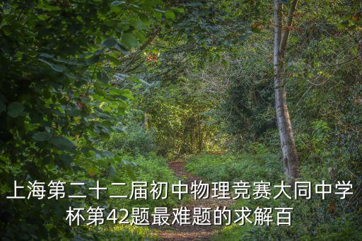 上海第二十二屆初中物理競賽大同中學杯第42題最難題的求解百