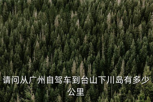 請問從廣州自駕車到臺山下川島有多少公里