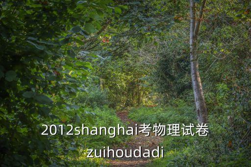 2012shanghai考物理試卷zuihoudadi