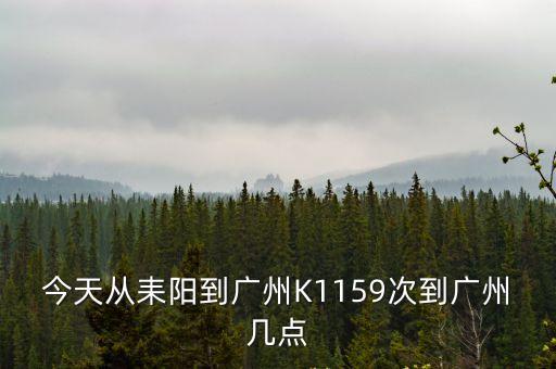 耒陽到廣州站2020年5月8號，今天從耒陽到廣州K1159次到廣州幾點