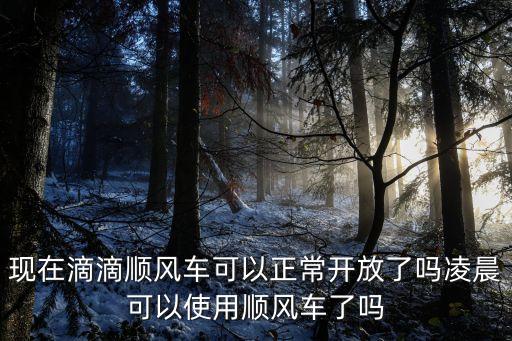 現在滴滴順風車可以正常開放了嗎凌晨可以使用順風車了嗎