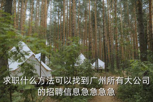 求職什么方法可以找到廣州所有大公司的招聘信息急急急急