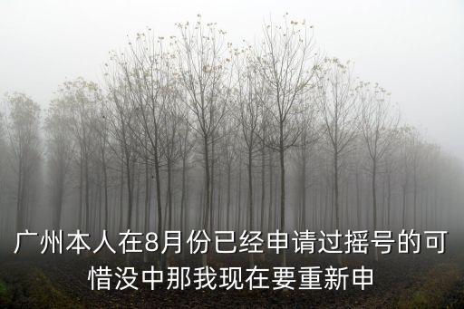 廣州民辦初中搖號(hào)沒中公立統(tǒng)籌，廣州本人在8月份已經(jīng)申請過搖號(hào)的可惜沒中那我現(xiàn)在要重新申