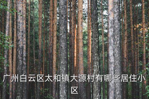 廣州白云區(qū)太和鎮(zhèn)大源村有哪些居住小區(qū)