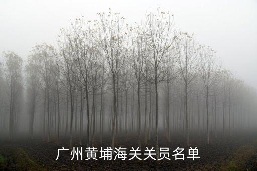 廣州黃埔海關關員名單