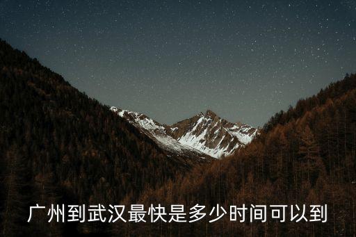 廣州到武漢最快是多少時(shí)間可以到