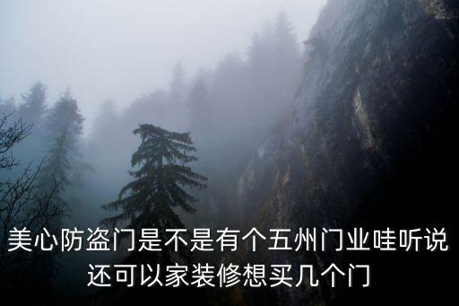 美心防盜門是不是有個五州門業哇聽說還可以家裝修想買幾個門