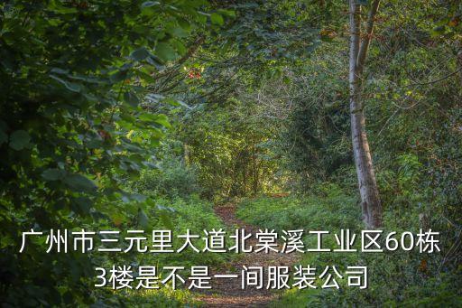 廣州華登服裝廠，廣州市三元里大道北棠溪工業區60棟3樓是不是一間服裝公司