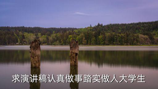 高松濤，求演講稿認真做事踏實做人大學生