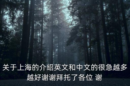 上海市中英文ppt，介紹上海的英文PPT