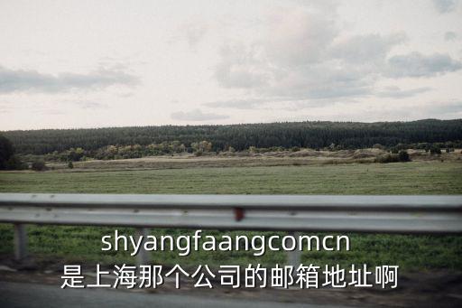 shyangfaangcomcn 是上海那個公司的郵箱地址啊