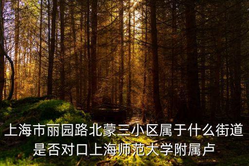 上海市麗園路北蒙三小區(qū)屬于什么街道是否對口上海師范大學(xué)附屬盧