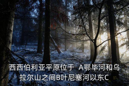 西西伯利亞平原位于  A鄂畢河和烏拉爾山之間B葉尼塞河以東C