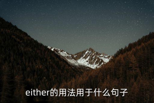 either用法，either的用法用于什么句子