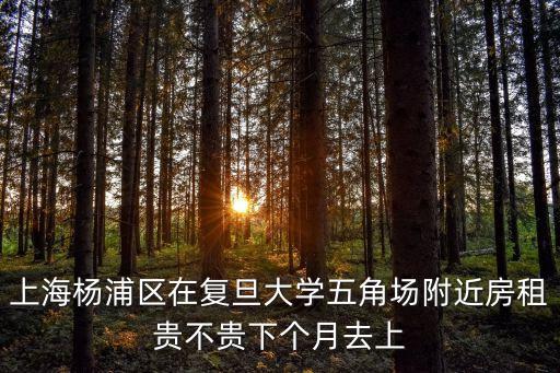 上海楊浦區在復旦大學五角場附近房租貴不貴下個月去上