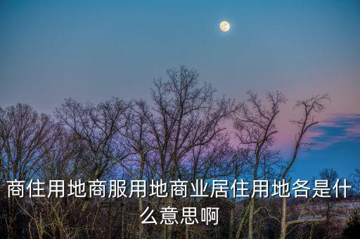 商住用地商服用地商業居住用地各是什么意思啊