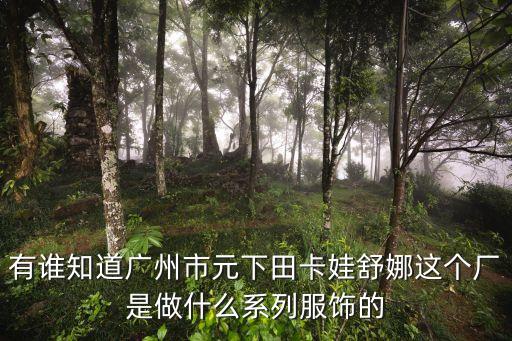 有誰知道廣州市元下田卡娃舒娜這個廠是做什么系列服飾的