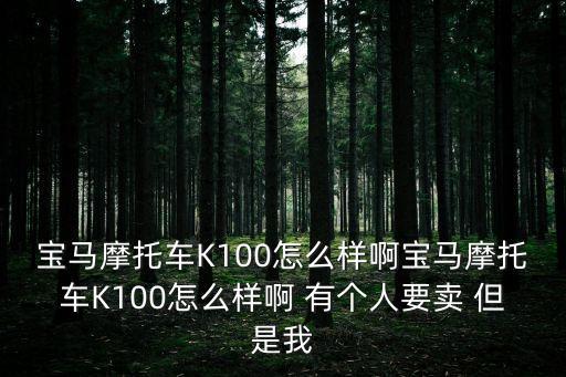 寶馬摩托車K100怎么樣啊寶馬摩托車K100怎么樣啊 有個(gè)人要賣 但是我