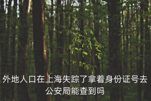 外地人口在上海失蹤了拿著身份證號去公安局能查到嗎