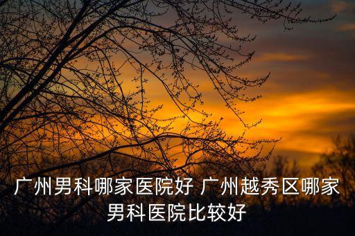 廣州男科哪家醫(yī)院好 廣州越秀區(qū)哪家男科醫(yī)院比較好