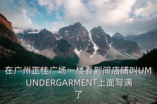 在廣州正佳廣場一樓看到間店鋪叫UM UNDERGARMENT上面寫滿了