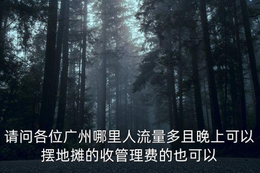 請問各位廣州哪里人流量多且晚上可以擺地攤的收管理費的也可以