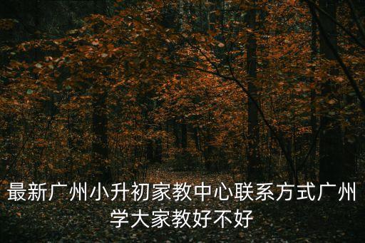 最新廣州小升初家教中心聯系方式廣州學大家教好不好