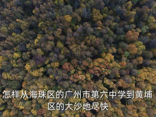 怎樣從海珠區(qū)的廣州市第六中學(xué)到黃埔區(qū)的大沙地盡快