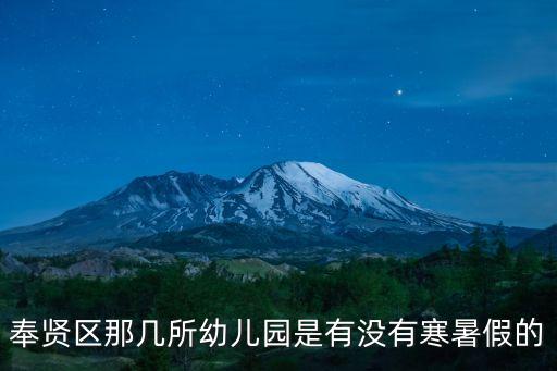 奉賢區那幾所幼兒園是有沒有寒暑假的