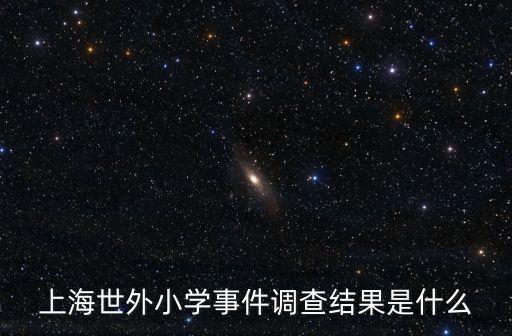 上海世外小學(xué)事件調(diào)查結(jié)果是什么